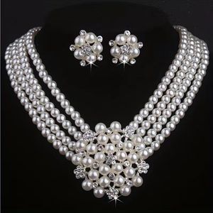 NWOT high end non branded bridal necklace and earrings
